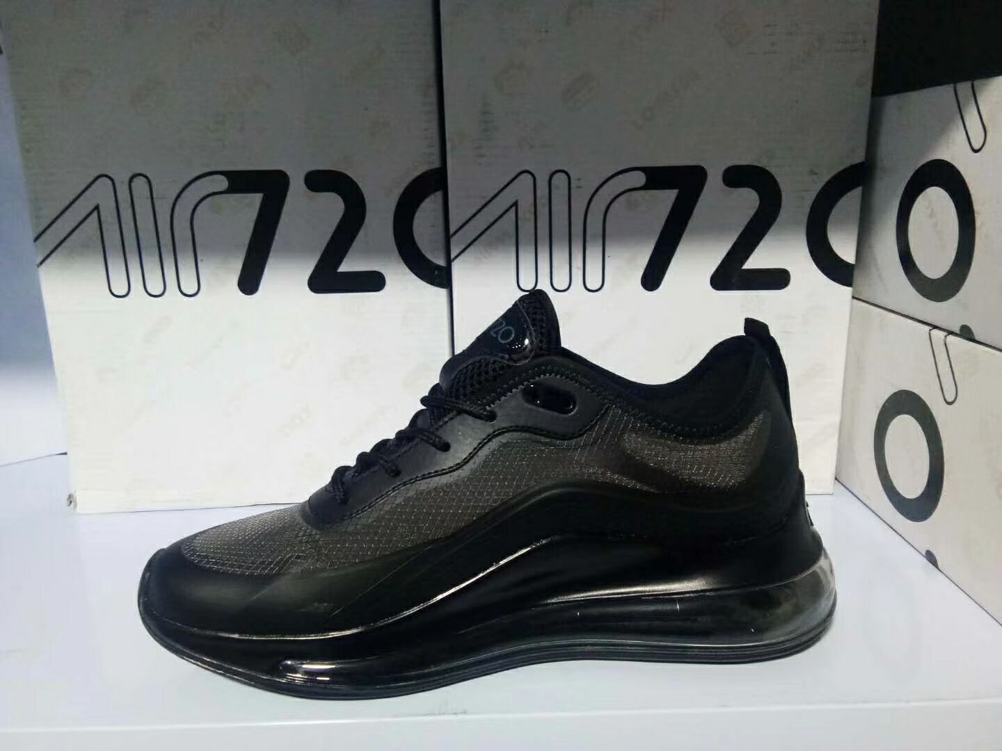 Nike Air Max 720 II All Black Shoes - Click Image to Close